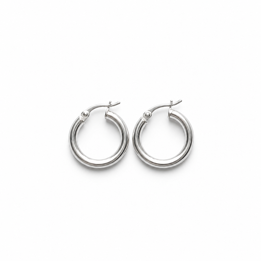Sterling Silver Classic Round Hoop Earrings