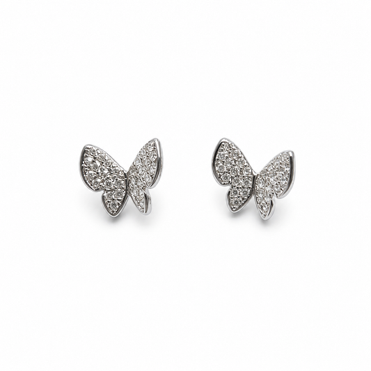 Sterling Silver Butterfly Stud Earrings
