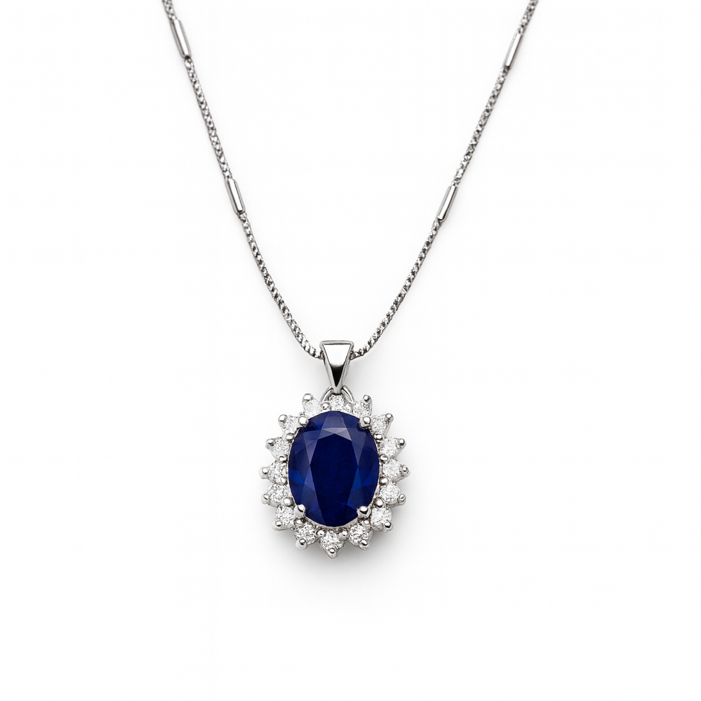Collier Lady D bleu