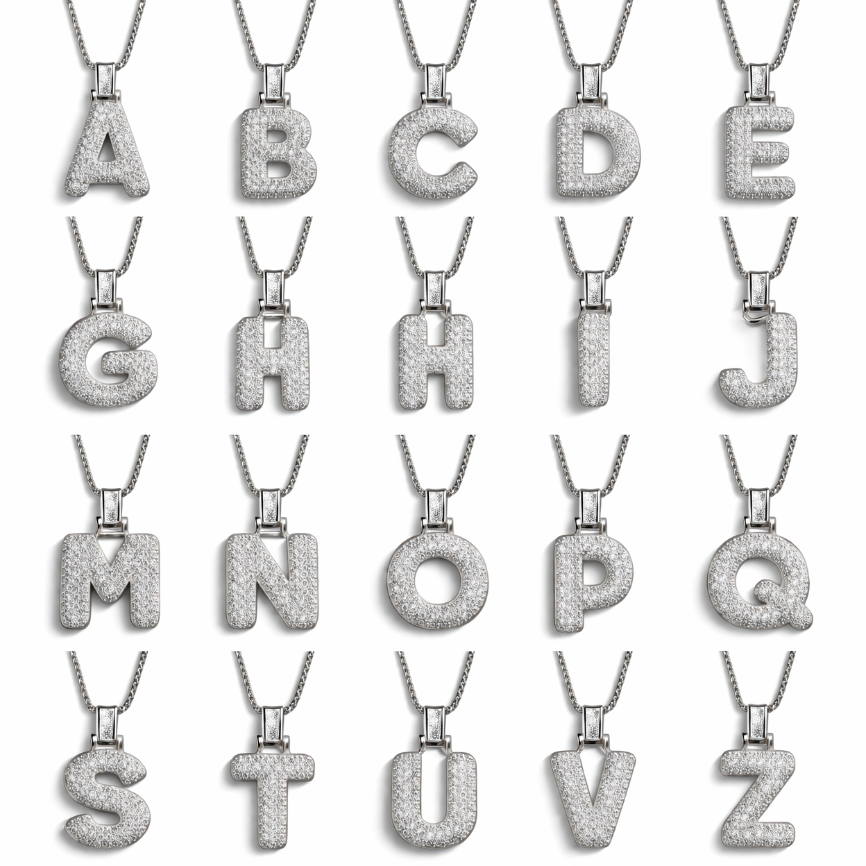Initial Necklace –Stainless Steel 3D