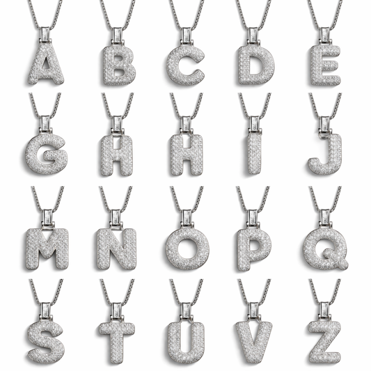 Initial Necklace –Stainless Steel 3D