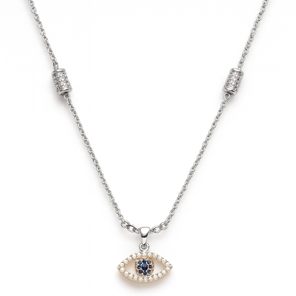 Silver eye Necklace