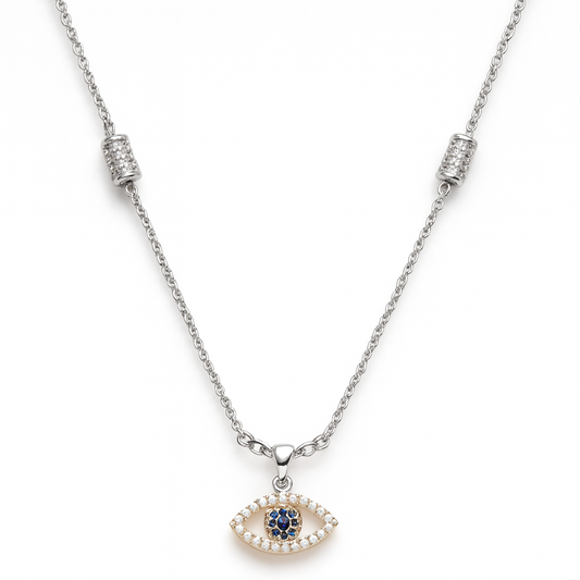 Silver eye Necklace