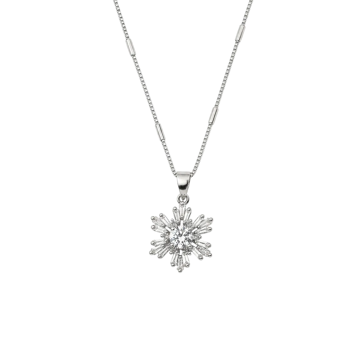 Snowflake Pendant Necklace – Sterling Silver