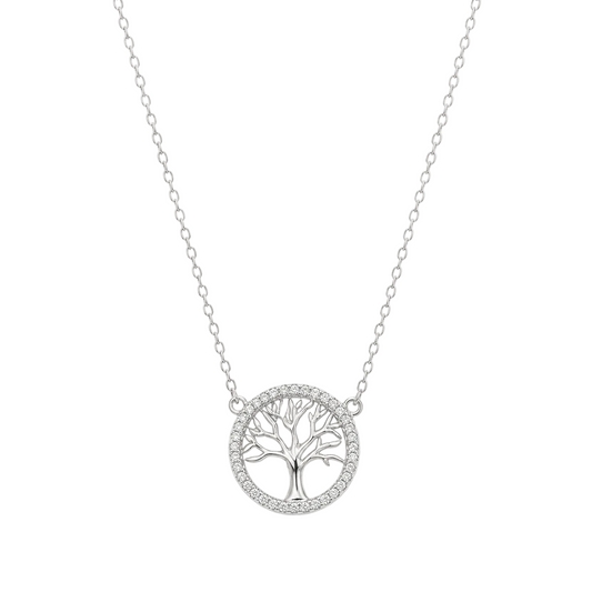 Tree of Life Circle Necklace – Sterling Silver