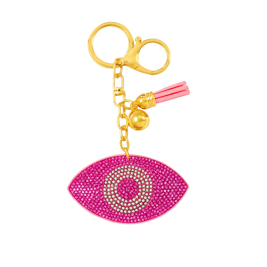 Porte-clés œil rose
