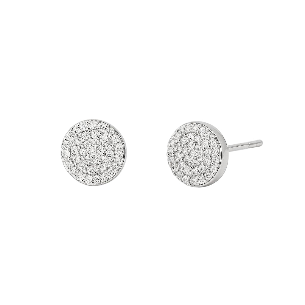 Pavé Circle Stud Earring