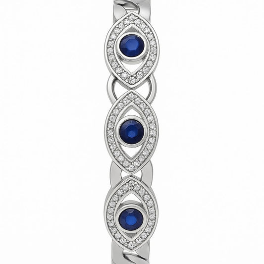 Triple Evil Eye Silver Bracelet