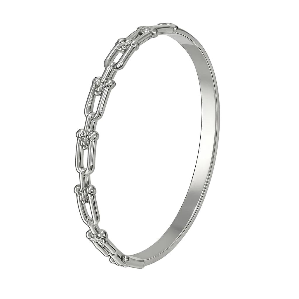 Silver-Tone Chain Bracelet in Stainless Steel