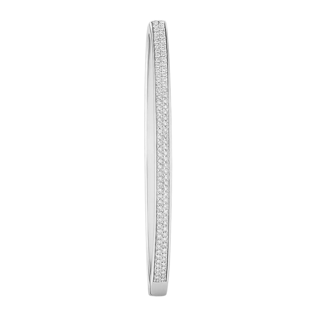 Elegant Silver Crystal Bangle
