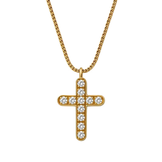 Gold-Tone Cross Pendant – Stainless Steel