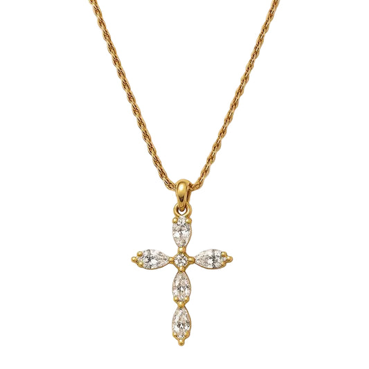 Gold Cross Pendant – Stainless Steel