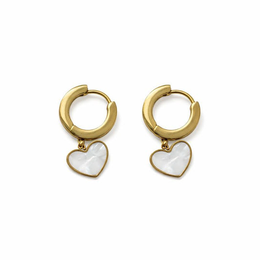 Heart Charm Hoop Earrings