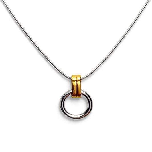 Minimal Circle Pendant Necklace – Stainless Steel
