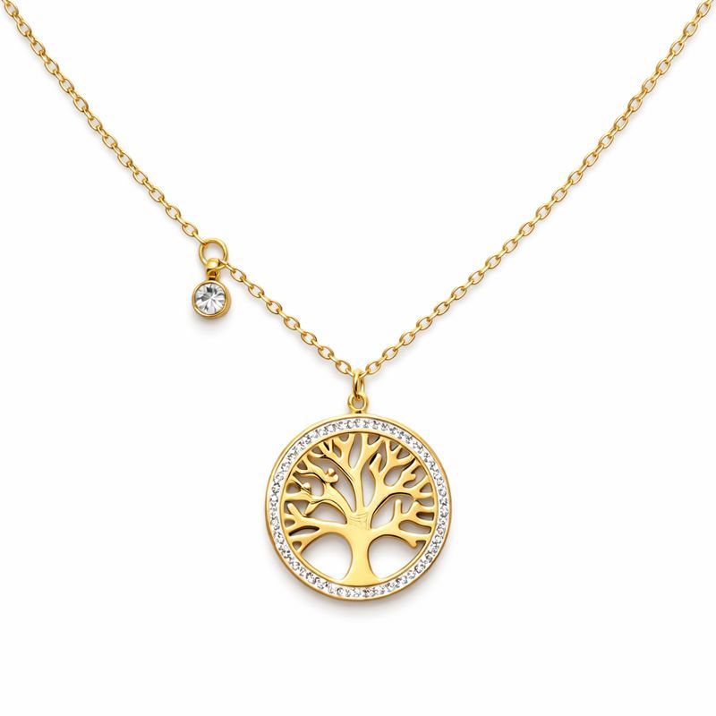 Gold Tree of Life Pendant Necklace – Stainless Steel