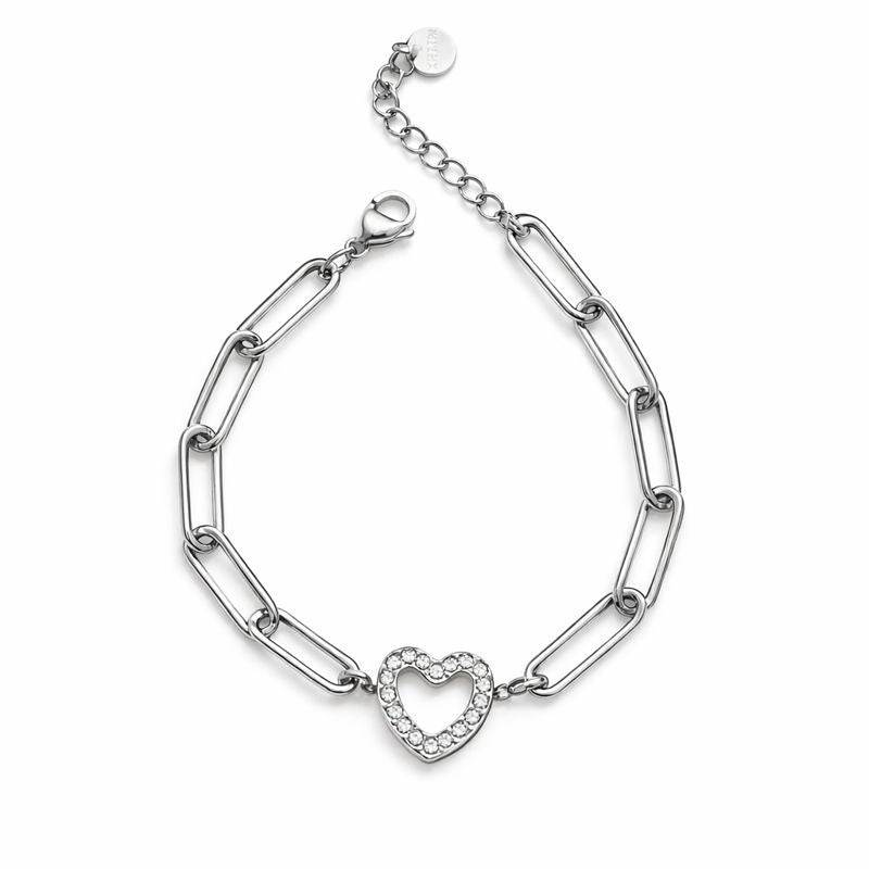 Open Heart Link Chain Bracelet
