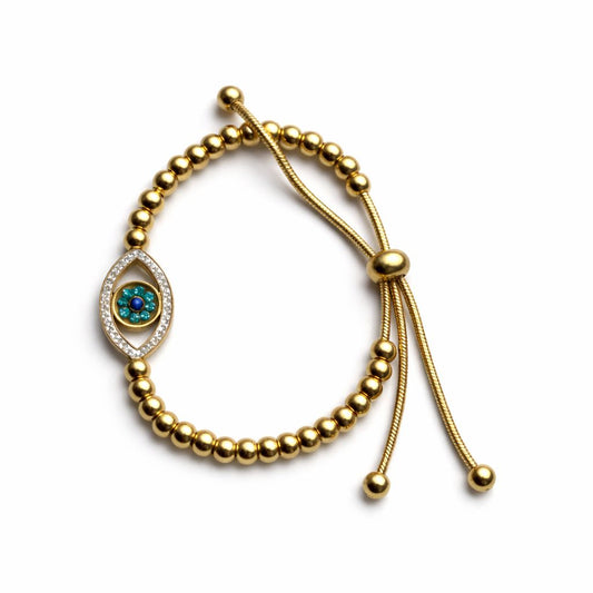 Gold Evil Eye Bracelet – Stainless Steel