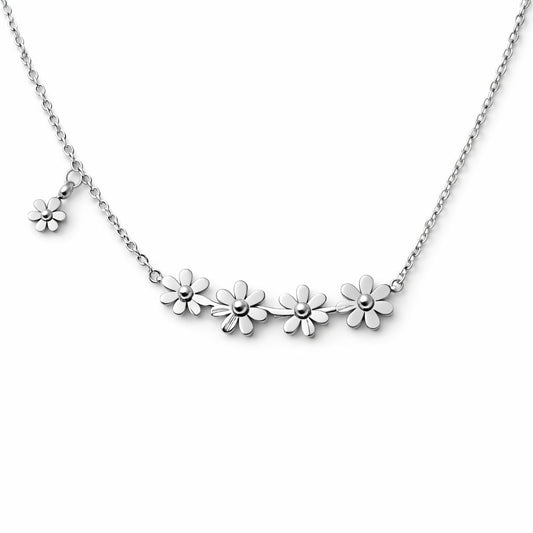 Flower Charm Necklace – Stainless Steel