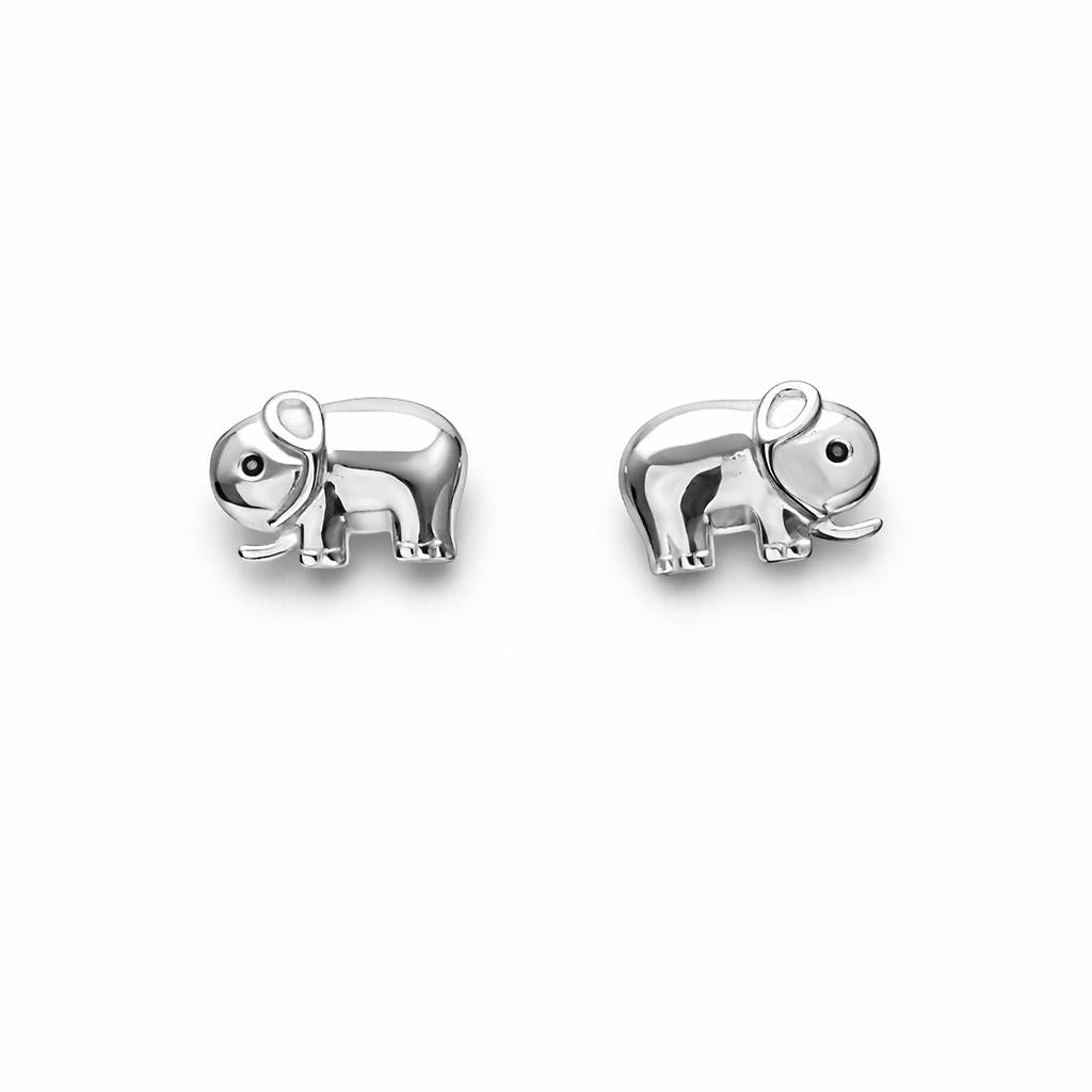Sterling Silver Elephant Stud Earrings