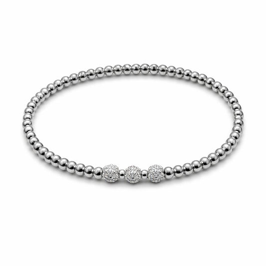 Bracelet de tennis argenté avec fermoir sécurisé