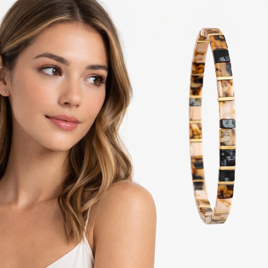 Multi-Tone Semi-Precious Stone Bracelet