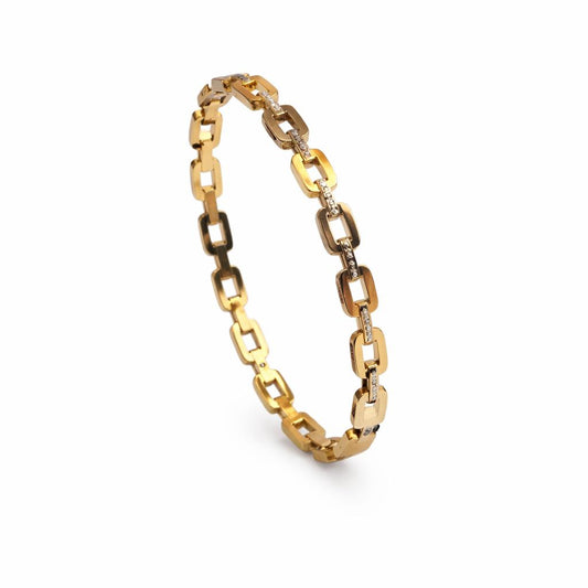 Gold Stainless Steel Link Bracelet