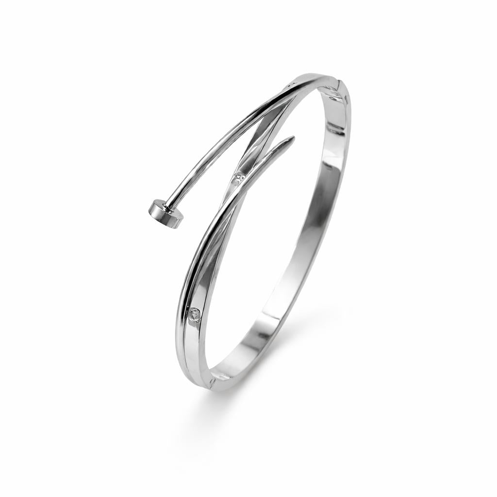 Minimalist Stainless Steel Nail Bangle Bracelet