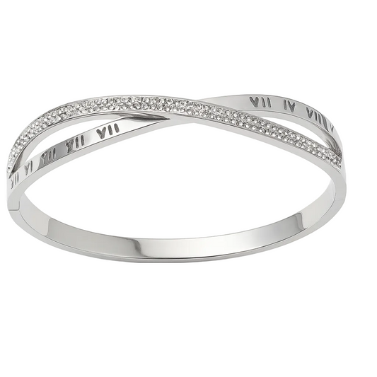 Bangle with crystals and Roman numerals