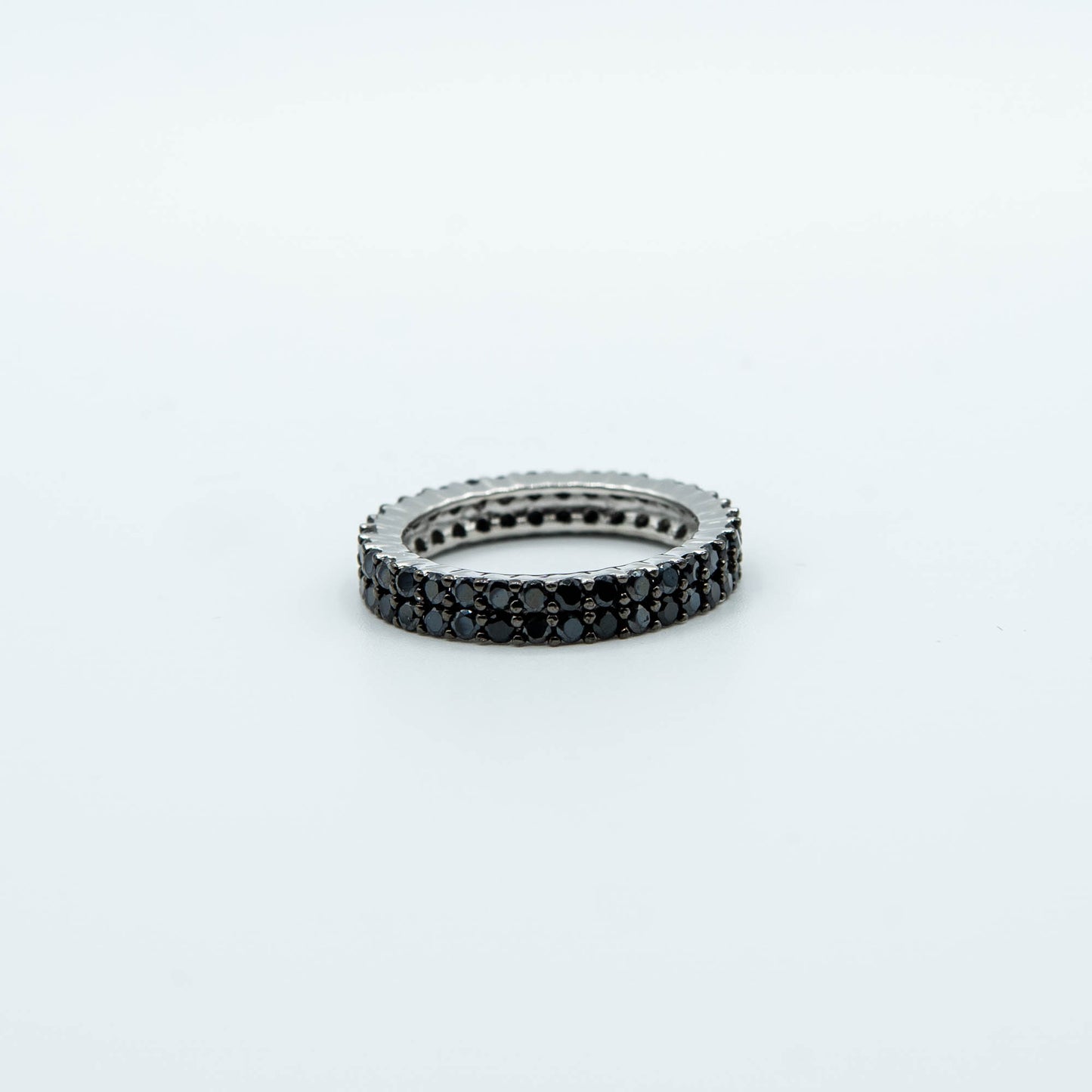 Eternity ring with black CZ