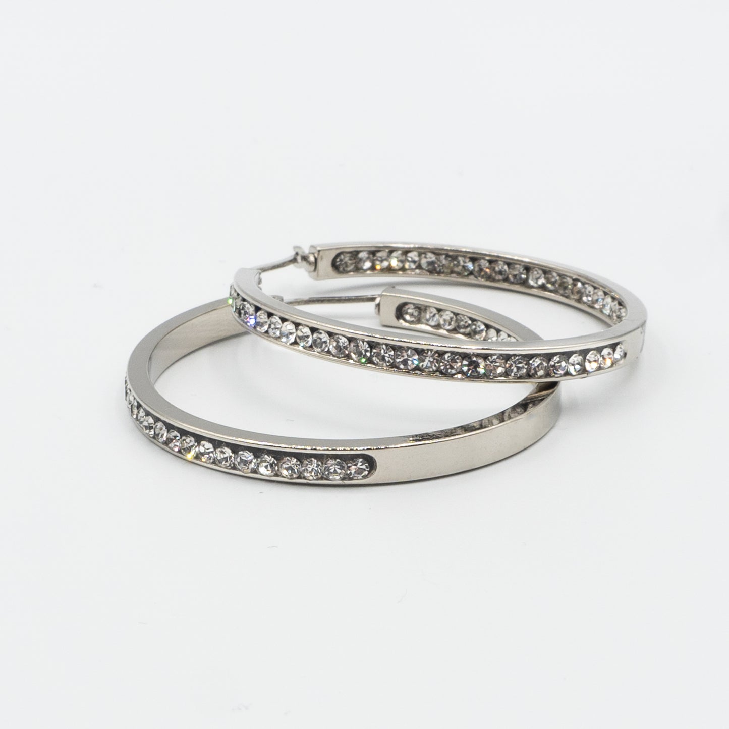 HAILY - stainless steel hoops with crystals