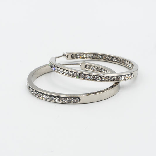 HAILY - stainless steel hoops with crystals