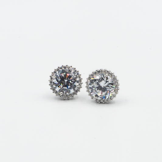 DK-925-125 Large sterling silver Halo studs