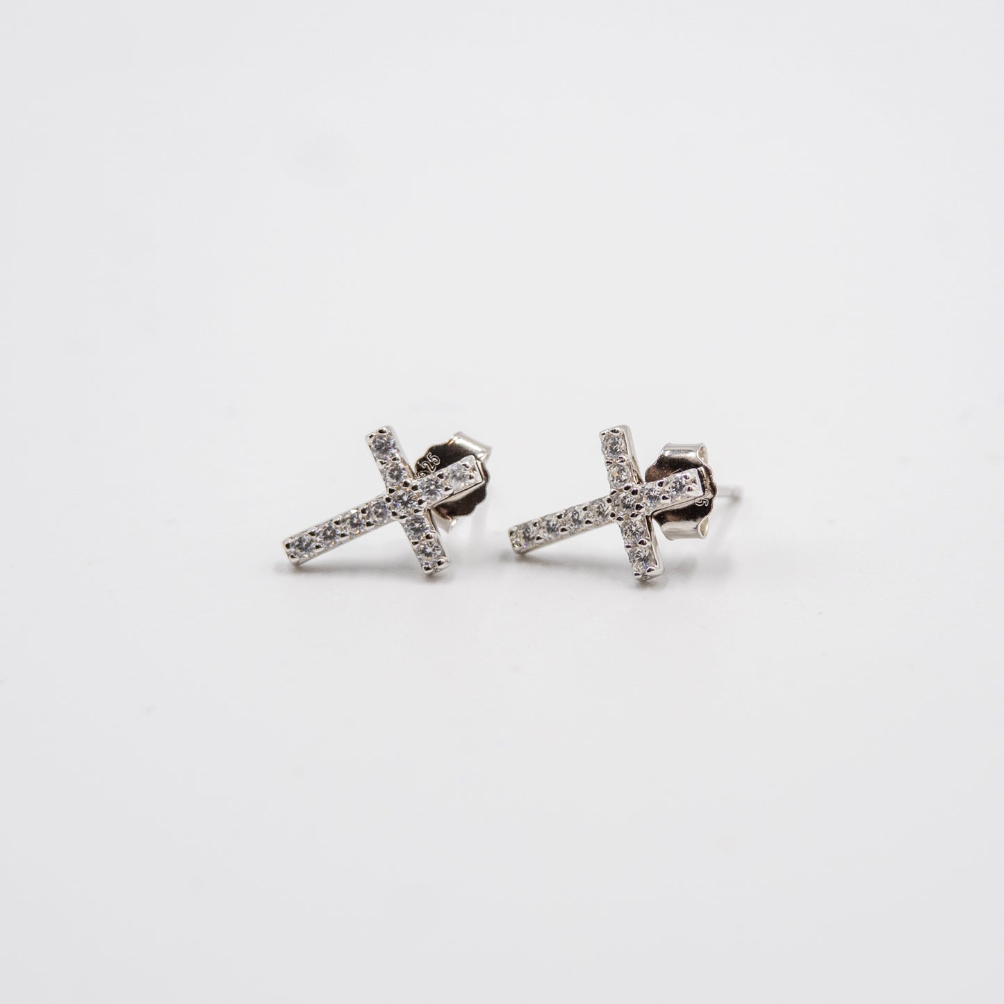 DK-925-149 sterling silver cross earrings