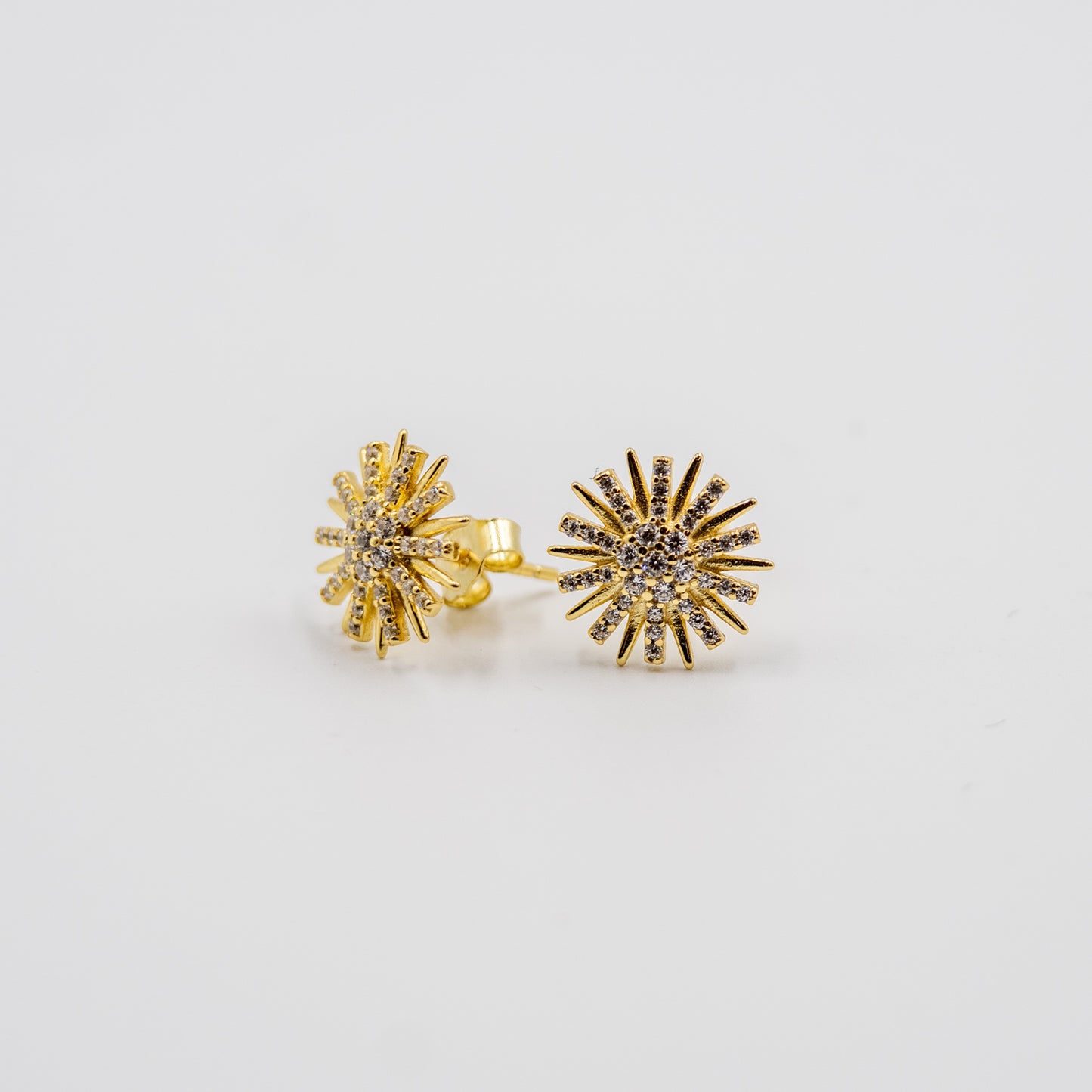 DK- 925-151 gold tone sterling silver star earrings