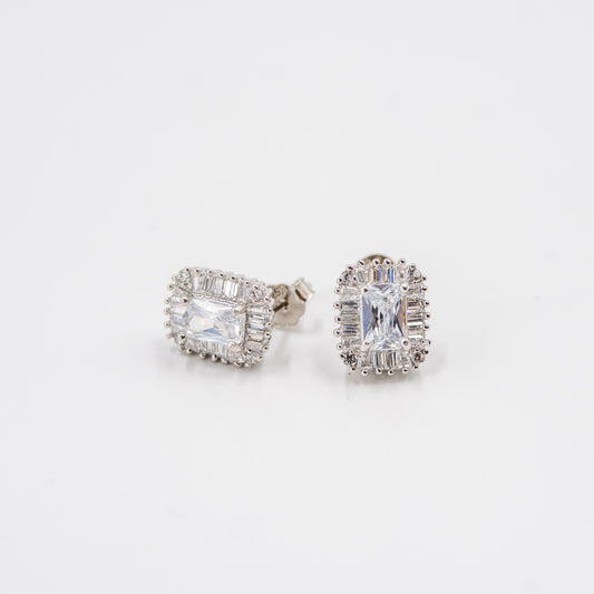 DK-925-156 sterling silver rectangle earrings