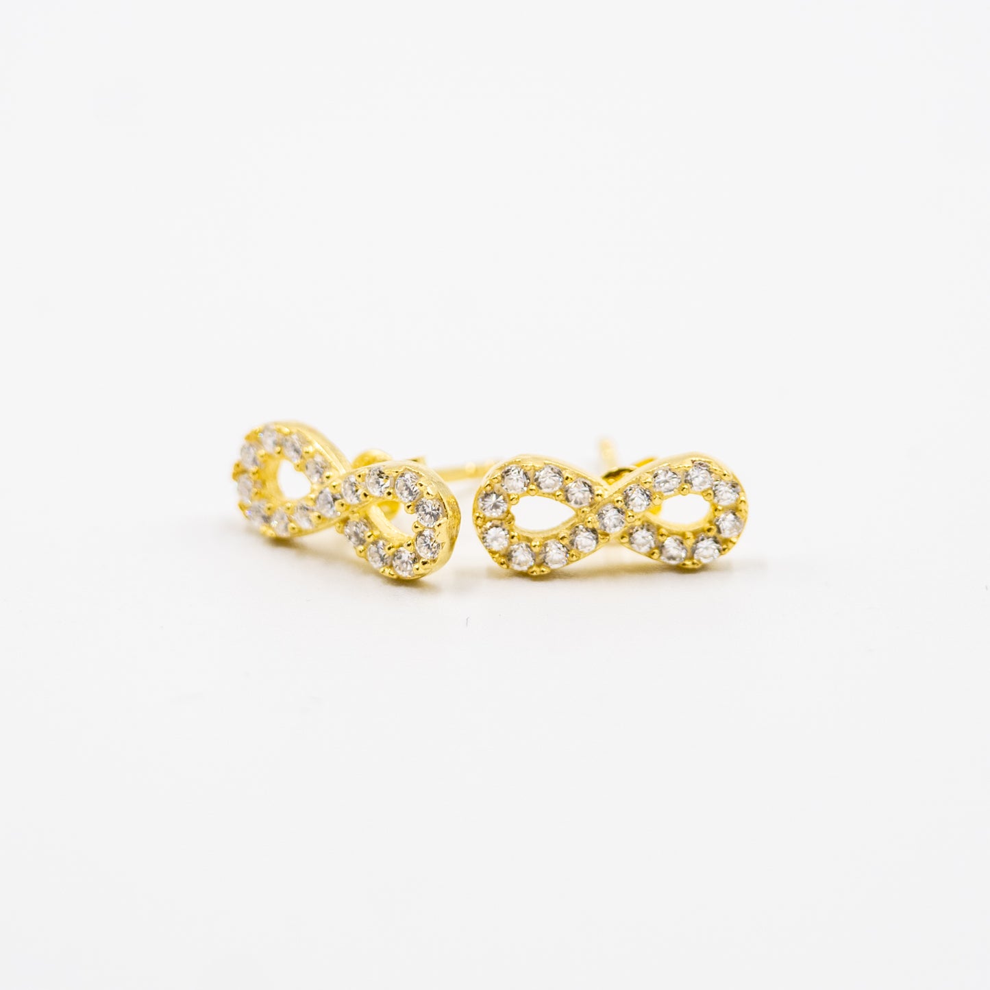 DK-925-192 sterling silver gold tone infinity earrings