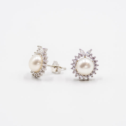 DK-925-182 sterling silver fresh water pearl earrings