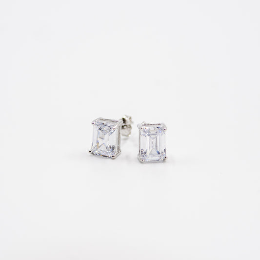 DK-925-191 Sterling silver rectangular earrings