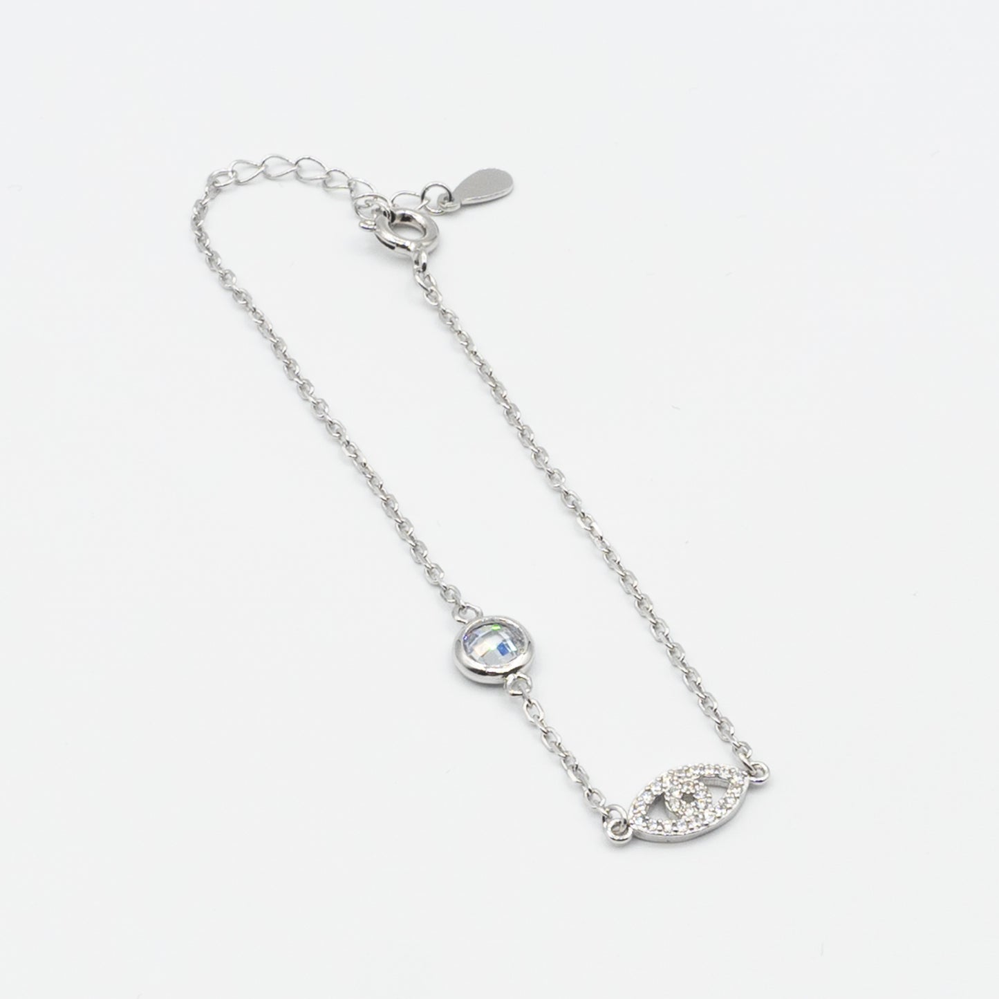 GIANNA- sterling silver bracelet with a protective eye.