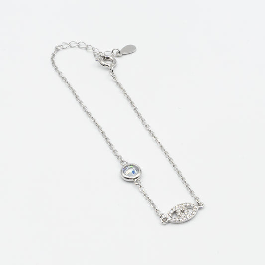 GIANNA- sterling silver bracelet with a protective eye.