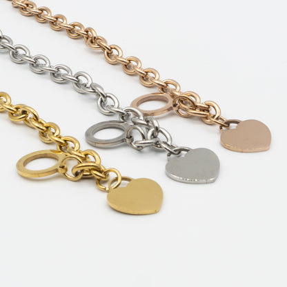LUCY - stainless steel heart link bracelet