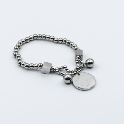LEONA - stainless steel bead bracelet