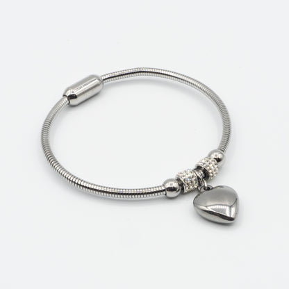 WILLOW- stainless steel magnetic heart bangle