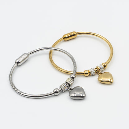 WILLOW- stainless steel magnetic heart bangle