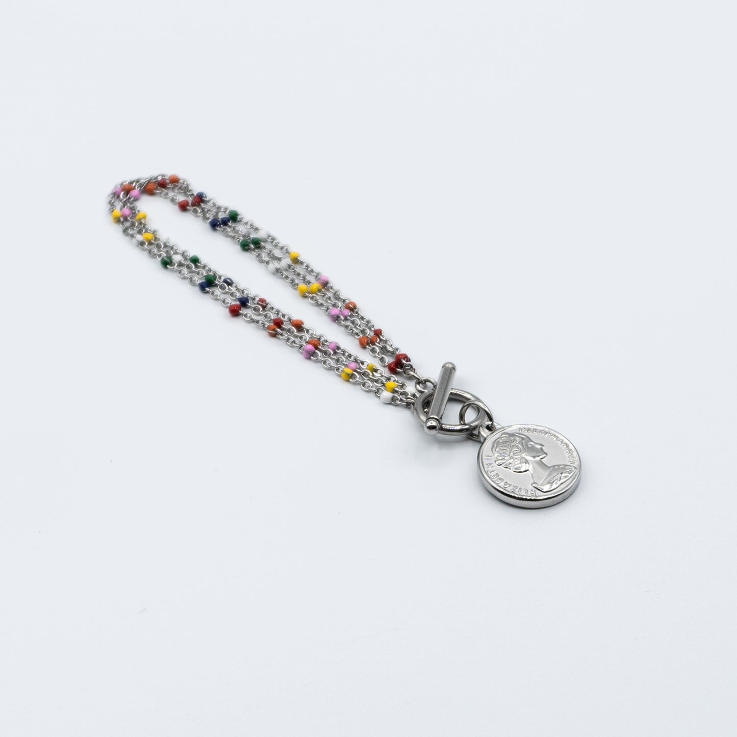 SAIGE - stainless steel bracelet multicolour beads