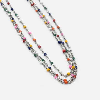 GENVIEVE - stainless steel multicolour multilayer necklace