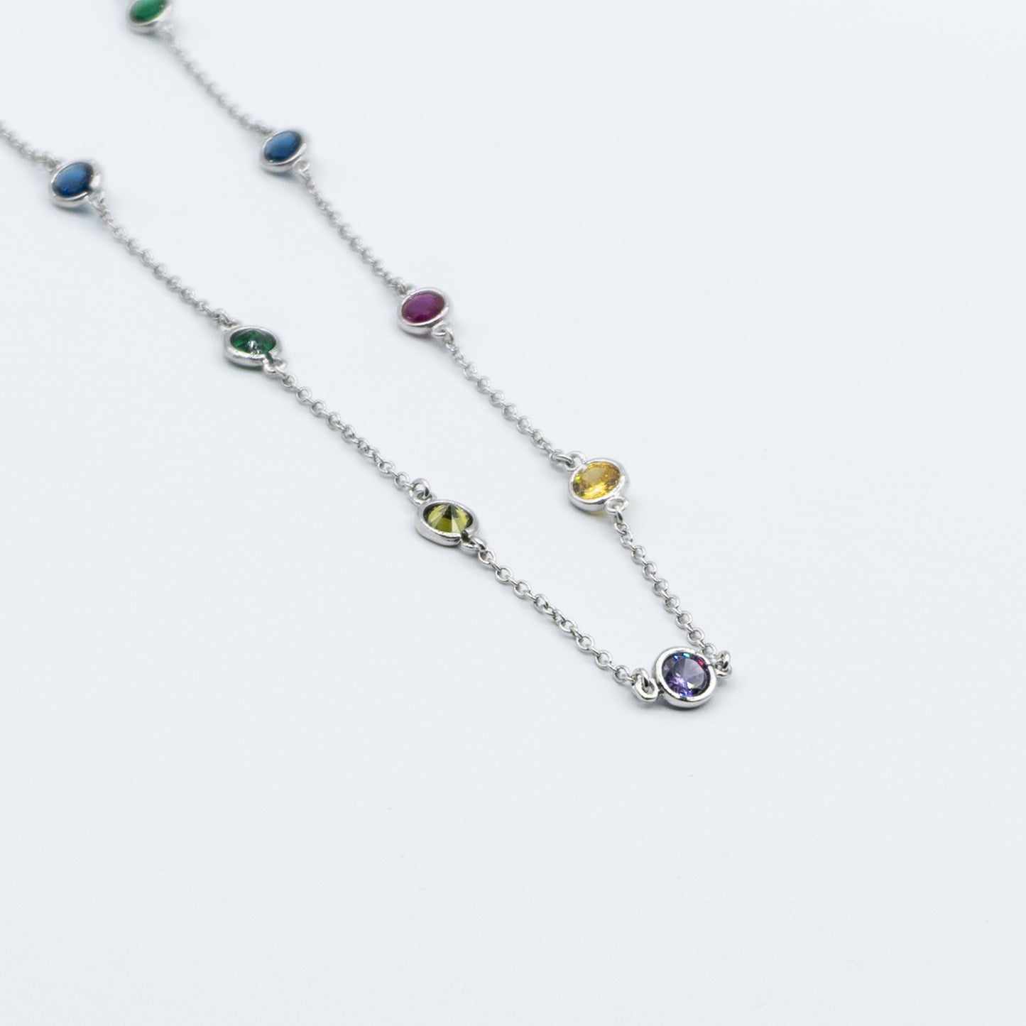 DONNA - sterling silver multicolor long necklace