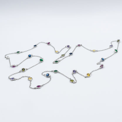 DONNA - sterling silver multicolor long necklace
