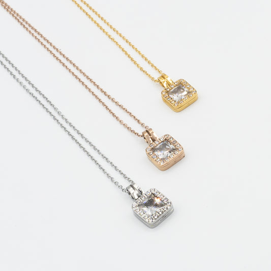 AYLA - stainless steel square necklace