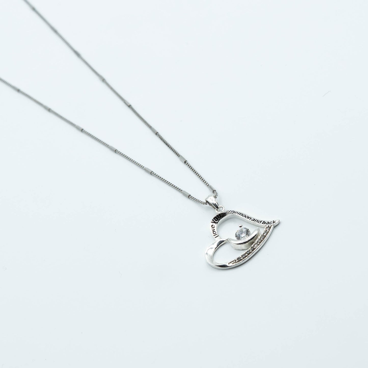 DK-925-461 heart necklace  "I love you to the moon and back"